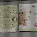 Artoid Mode Green Bunny Rabbit Ears Floral Leaves Easter Kitchen Towels Dish Towels, 18x26 Inch, Be Kind Seasonal Decoration Hand Towels, Set of 4