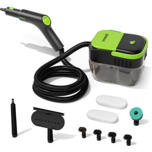 1500W Portable Steam Cleaner,10s Heat-Up,3-Level Adjustable Handle, 1.69 Quarts Large Tank,11 Pcs Accessories, Heavy Duty Steamer for Home Dirt, Grout, Floor, Grease,and Car Detailing