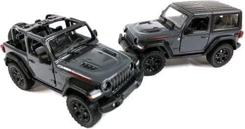 2018 Compatible with Jeep Wrangler Rubicon Gray 1/34 Scale Diecast Model Car Set of 2