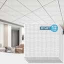 Art3d Acoustic Drop Ceiling Tiles 2x2ft 12-Pack, Soundproof Panels 24x24 for Wall Coverings, White