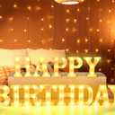 CHUNNIN Happy Birthday Marquee Light Up Letters Happy Birthday LED Letter Number Light Sign Centerpieces Decor for Home Table Decor All Party Decoration Anniversary Party Night Lamp Banquet Props
