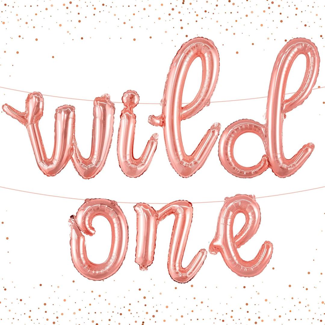 KatchOn Big Rose Gold Wild One Balloons - 16 Inch | Rose Gold First Birthday Decorations