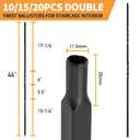 15 Pack Iron Balusters for Staircase Interior, Stair Balusters 44" Black Double Twist Metal Balusters Stair Spindles for Staircase Decks Balusters Satin Railing Indoor Outdoor (Double Twist 15 Pack)