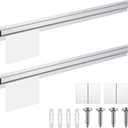 Henoyso 2 Pcs Restaurant Ticket Holder 32" Slide Check Rack Receipt Holder Aluminum Silver Order Ticket Rack for Commercial Kitchen Office Cafes Pubs Bar(32 Inch, No Slot)