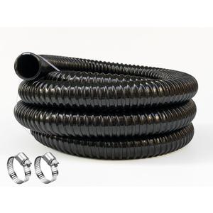 1 1/2 Inch Pond Sump Pump Discharge Hose Corrugated Water Hose Black PVC Tubing 10Ft