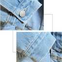 DOSLAVIDA Men's Distressed Denim Jacket Unisex Button Down Jean Coat Casual Long Sleeve Trucker Hooded Jackets Outwear (Black, XL)