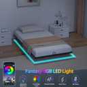 Twin XL Floating Bed Frame with Smart LED Lights Metal Platform Bed Easy Assembly No Box Spring Needed (Twin XL)
