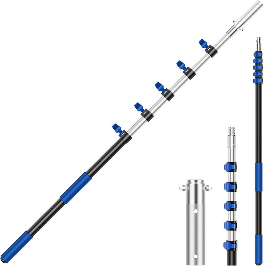 Pool Pole,Extension Telescoping Pole for Swimming Pool Cleaning Poles,Telescopic Heavy Duty Aluminum Alloy (24 FT Upgrade)