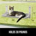 GORILLA GRIP Cat Window Perch, Foldable Cat Window Hammock Bed with 6 Large Suction Cups, Cordless Indoor Wall Shelves, Strong Metal Frame Holds 30lbs, Reversible Washable Sherpa Cover, Medium Gray