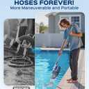 Cordless Handheld Pool Vacuum Cleaner with Telescopic Pole, 26.5 GPM Powerful Suction, Longer 1H Runtime, Portable Pool Vacuums for Above Ground/Inground Pools, Hot Tubs, Spas, Titanium Blue