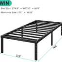 HLIPHA Metal Platform Bed Frame 18 Inch Tall,No Box Spring Needed,Twin Size Bed with Heavy Duty Strong Support Slats,Easy to Assemble,Black