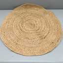 Hand Woven Jute Area Rug - 2' Round - Rustic Beige Reversible Farmhouse Rugs for Living Room, Bedroom, Kitchen - Vintage Natural Braided Entry Floor Dcor Circle Boho Small Round Rugs 2 feet
