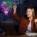 Anime Cartoon Glamrock Roxanne Wolf Neon Signs for Wall Decor,USB Dimmable Cartoon Game Neon Light for Bedroom Gaming Room Man Cave Bar Birthday Gifts(12.7 * 15.7in) (Purple)