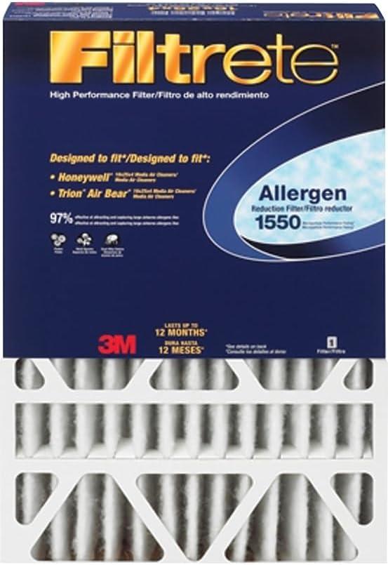 Filtrete DP01DC-4 Ultra Allergen Healthy Living Electrostatic High-Performance Replacement Air Filter, Pack of 4, White 16x25x4