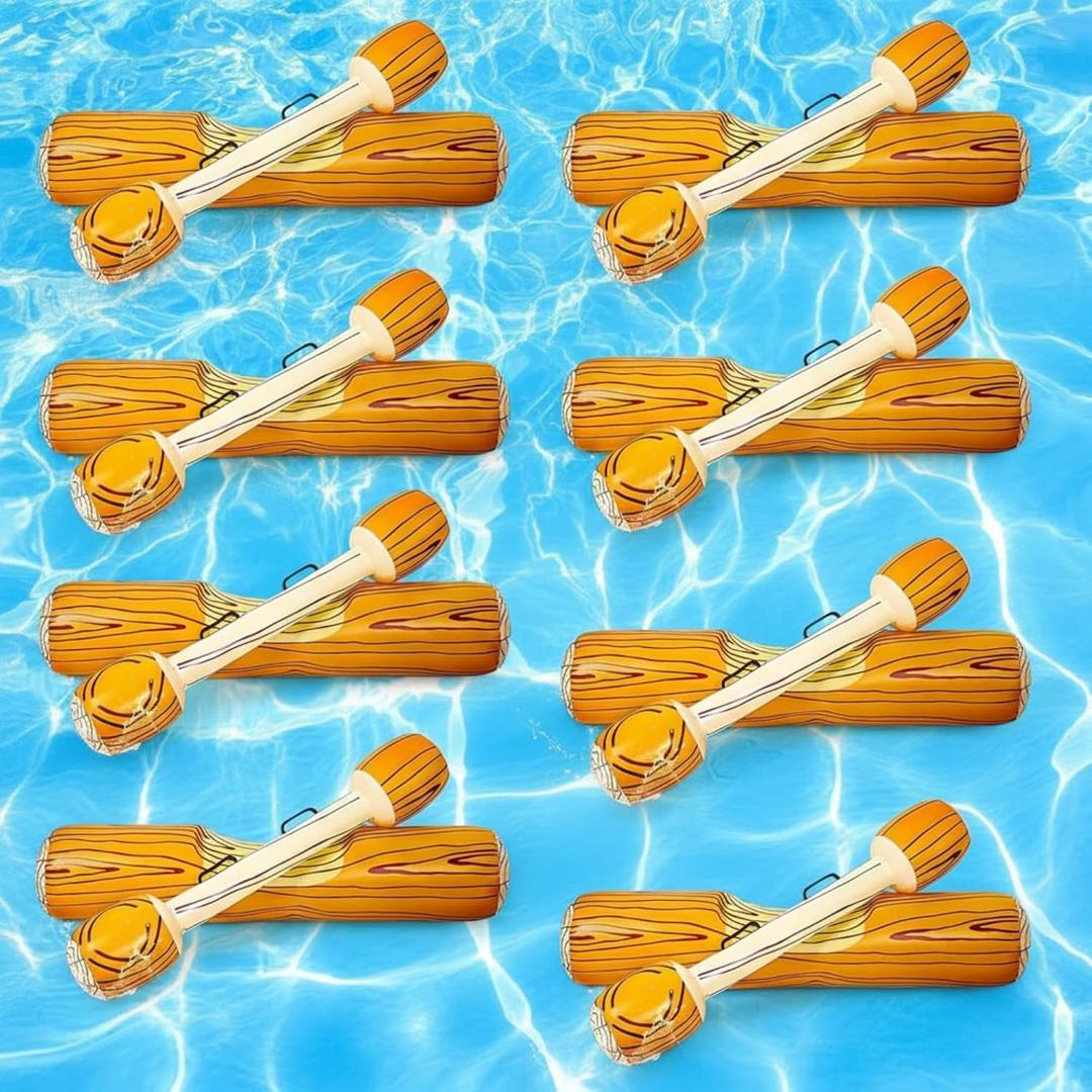 Honoson Inflatable Pool Battle Log Rafts Fighting Float Row Fun Activity Log Pool Toys Floating for Adults and Family Summer Lake Water Beach Boat Party, Large