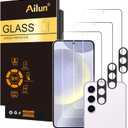 Ailun Screen Protector for Galaxy S24+ / S24 Plus [6.7 Inch] 3Pack + 3Pack Camera Lens Tempered Glass Fingerprint Unlock 0.25mm Anti-Scratch Case Friendly Clear - HD (Transparent)
