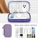 FYY Electronic Organizer, Travel Cable Organizer Bag Pouch Electronic Accessories Carry Case Portable Waterproof Double Layers Storage Bag for Cable, Cord, Charger, Phone, Large Size, Dark Purple