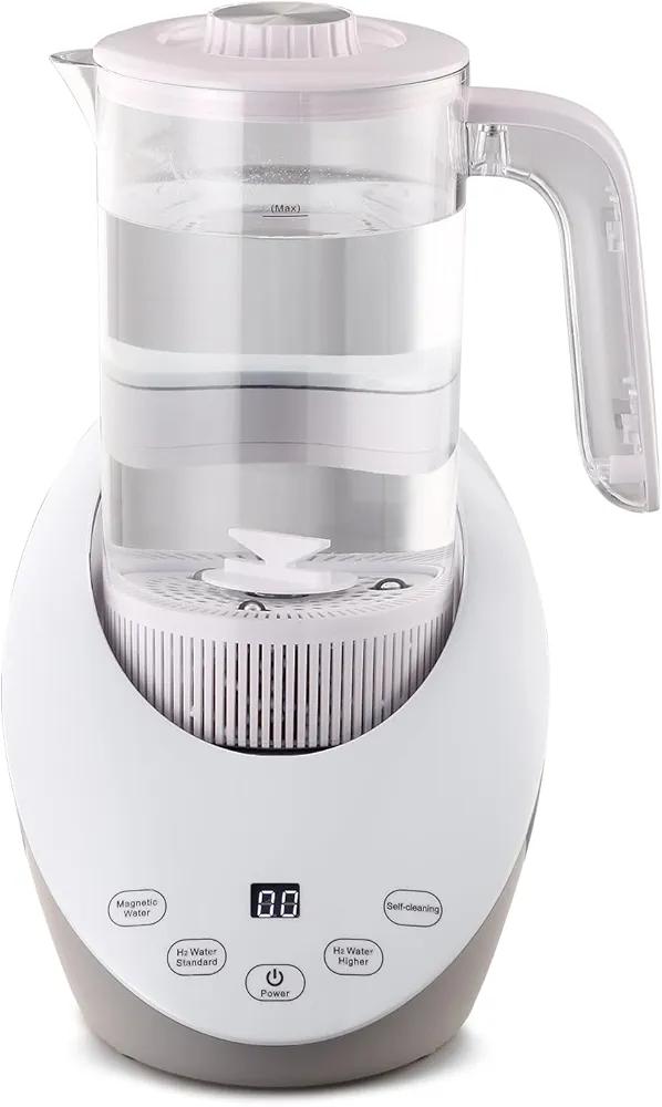 Hydrogen Water Pitcher - Rich Hydrogen Water Generator Electrolysis Jug BPA Free with SPE and PEM Concentrator Technology. Balanced UNAZZUEWater PH Levels and Filtered with Calcium Sulfite