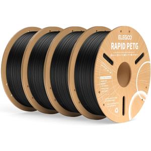 ELEGOO Rapid PETG Filament 1.75mm Black 4KG, High Speed 30-600mm/s 3D Printer Filament Dimensional Accuracy +/- 0.02 mm, 1kg Cardboard Spool(2.2lbs) Fits for Most FDM 3D Printers