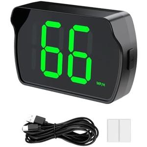 GUGUMO GPS Digital Speedometer for Car MPH, Golf Cart Universal HUD Speed Meter, Head Up Display Car Accessories with LED Large Font, Plug and Play for Car Truck Motor SUV All Vehicles