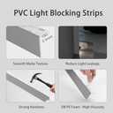PVC Light Blockers Blackout Light Blocking Strips for Shades and Blinds Window Edge Side Tracks for Blackout Shades Blackout Window Inserts for Bedroom Nursery (White, 58",2Pcs)