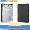 Waterproof Shelf Cover,Outdoor 600D Heavy Duty Dustproof Storage Shelves Cover,42''x18''x72'' Shelf Covers for Wire Shelving with Zippers,Storage Rack Covers with Clear Front