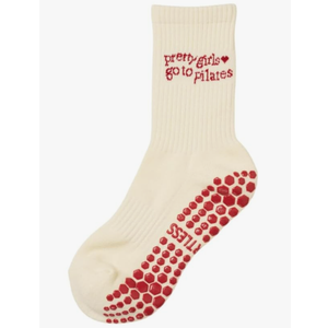 Crew Half Calf Grip Socks, Cutest Fruits Pilates Socks, Ruffle socks, Non-Slip, Barre Yoga Fitness
