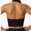 Women's Halter Sports Bras Adjustable Straps Seamless Medium Impact Workout Crop Tank Tops with Removable Padded XL