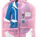 Waterproof Hanging Garment Bag 40 inch Clothes Bag with Gusset, 5 Pockets Side Zip for Dance Costumes Sports Skating Theatre Pageants Cheer Cosplay Kendall Country (Cotton Candy, 40 inch)