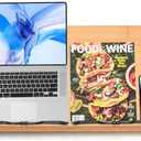 Wishacc 24" Oversized Large Bamboo Book Stand & Holder for Reading Hands Free for Large Books in Bed,Cookbook,Textbook,Law,with 8 Adjustable Height Laptop Stand