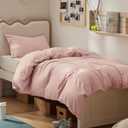 Bedsure Duvet Cover Twin/Twin XL Size - Soft Double Brushed Bedding Set for Kids & Adults, Zipper Closure, 2 Pieces, Includes 1 Duvet Cover (68"x90") & 1 Pillow Sham, NO Comforter, Pale Blush