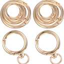 Gold Keyring Round Carabiner Clips Key Chain Rings Metal Spring O Rings Clip Keychain Clip Keyring Buckle Clips for Purse, Keyrings Buckle, Handbag Chains, Handicrafts, 16 Pcs 4 Size