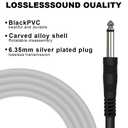 USB Guitar Cable for Instruments Recording 10FT USB-A to 6.35mm 1/4 TS Gold-Plated Cable Audio Adapter for Eletronic Guitar, Bass, Piano Recording Compatible with PC, Mac etc. - 10FT/3.1M