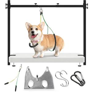 H Shape Dog Grooming Arm for Table, M Size Hammock, 42" H, 31-43" W