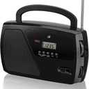 GPX R633B Portable Shortwave AM/FM Clock Radio (Black)