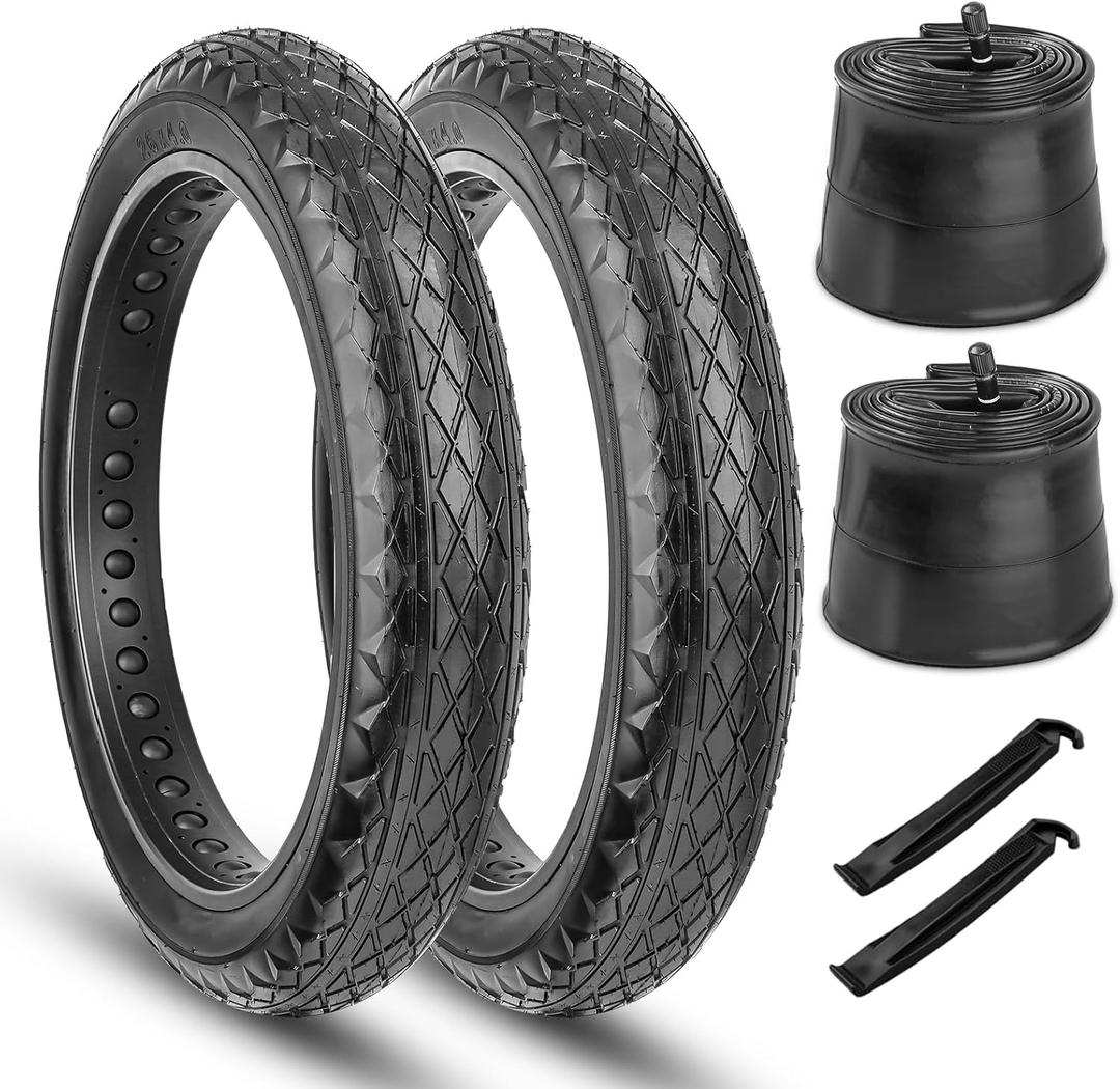Hycline Ebike Replacement Fat Tire: 20x4.0/26x4.0 Inch Folding Electric Puncture Resistant Fat Tires, All Terrain High-Density Bike Tire with Street or Trail Riding
