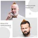 4Pcs Cartoon Poop Hat Funny Costume Headgear for Parties Realistic Poop Design for Cosplay Games Interactive Fun for Halloween Events Novelty Poop Props