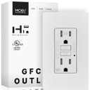 MOES GFCI Outlet 15 Amp, Self-Test GFCI Electrical Outlet with Weather & Tamper Resistant Receptacle, Screwless Wall Plate, LED Indicator, Outdoor or Indoor Use, UL Listed, Matte White,1Pack