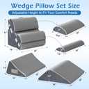 Ahpmeoa 6PCS Orthopedic Bed Wedge Pillow Set for Sitting up in Bed, Memory Foam Post Surgery Pillow for Back Pain Relief, Back Support Pillow for Acid Reflux Relief, GERD, Anti Snoring (Grey)