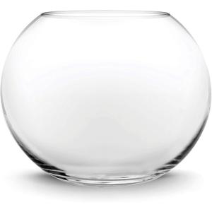 CYS EXCEL Glass Bubble Bowl (H-6" W-8", Approx. 3/4 Gal.) Small Fish Bowl Round Terrarium Vase Globe Flower Centerpiece for Weddings Events Arrangements