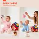 hahaland Baby Toys 6-12 Months - Surprise Barn Stuffed Farm Animals, Rattle, Crinkle, Mirror, Montessori Toys for 6 Month Old Sensory Balls 1-3, Baby Boy Gifts, Farm Plush Toys for Babies Travel Toy