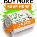 GREEN LIFESTYLE All Purpose Canvas Drop Cloths - Drop Cloth for Painting, Floor Cover, Heavy Duty Protection for Furniture & Surfaces, Reusable Painters Canvas Tarp for Renovation & Home (2 Pack 6x9)