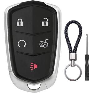 Key Fob Case for Cadillac XTS XT4 XT5 XT6 ATS ATS-v SRX CT6 CTS 2014 2015 2016 2017 2018 2019 2020 2021 2022 2023 HYQ2AB HYQ2EB 5 Button Pad Cover Keyless Entry Remote Car Key Fob Shell Replacement