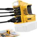 Real 220W Power Inverter Compatible with DeWalt 20V Battery, DC 20V to AC 110V-120V Portable Power Station with 1 AC Outlet, 1 USB & Type-C, 1 12V DC & 200LM LED (No Battery)