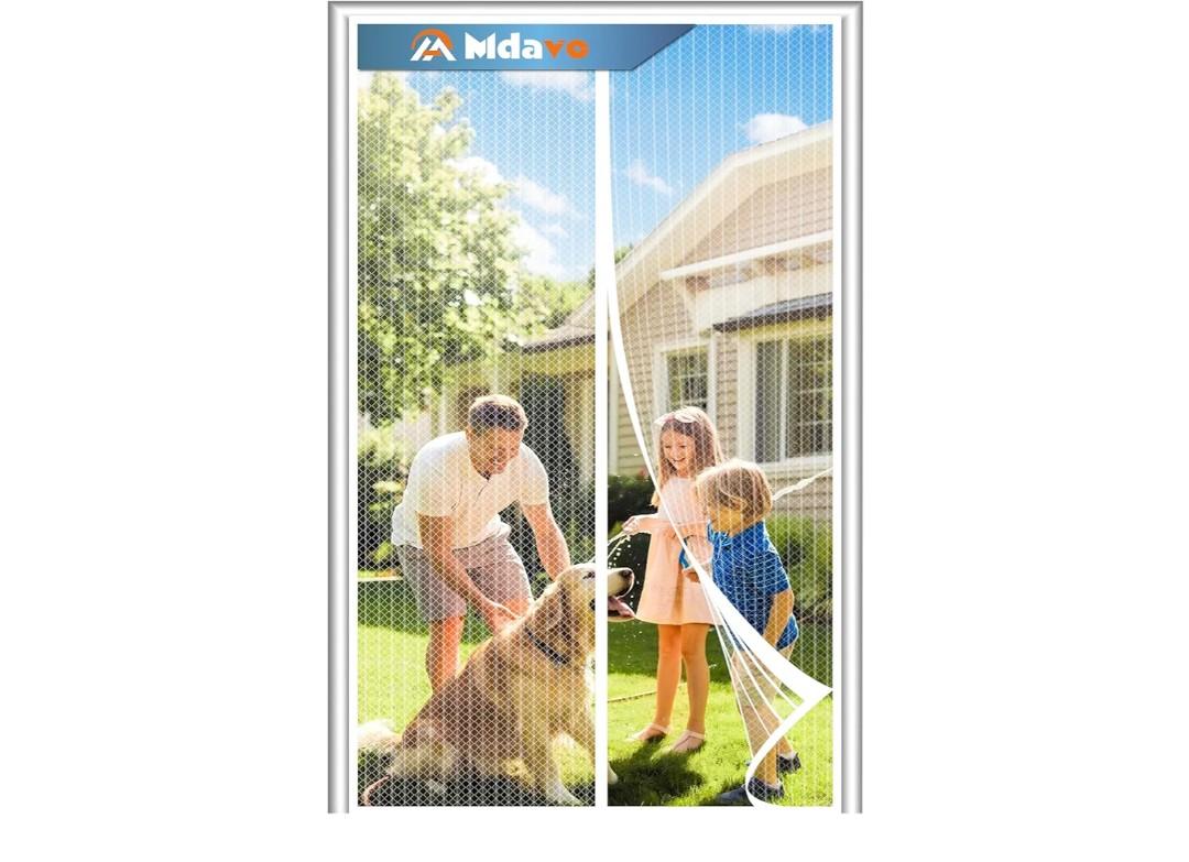 Magnetic Screen Door，Screen Door Mesh，Keep Bugs Out, Heavy-Duty Mesh Curtain,Pet and Kid Friendly, Works with Front Doors, Sliding Doors（38x82 Inch White)