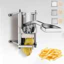 French Fry Cutter Wall Mount, Commercial Vegetable and Potato Slicer with 1/2in, 1/4in and 3/8in Blades, Stainless Steel Food Cutter for Potatoes Carrots Cucumbers