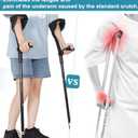 Forearm Crutches for Adults Have Elastic Crutches Padding for The Elbow+Hand Padding, Increases Walking Comfort (20.1*4.7*4.3IN, Black Double+Pads)