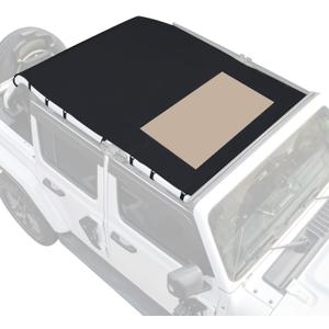 JOYTUTUS Waterproof Sun Shade Top Compatible with Wrangler JL 4-Door 2018-2026 | UV Protection & Noise Reduction Roof Cover | Heavy-Duty Cab Bimini Top for Rain, Sun & Wind | No-Flap