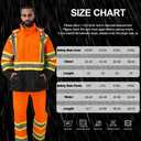fortresswear Hi Vis Rain Jackets for Men Reflective Waterproof High Visibility Class 3 Safety Rain Suit with Black Bottom,Removable Hood. Size SM/MD