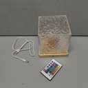 Aurora Ocean Wave Lights Projector,16 Colors 4 Modes Cube Color Changing Light Dimmable, Ambient Mood Lamp for Shower, Crystal Northern Lights for Bedroom Bathroom Playroom, with Remote (Large), Large-USB Plug In